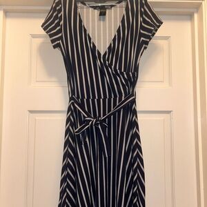 Rebel Sugar Black and White Striped Midi Dress